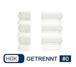 Leerkapseln getrennt • Hartgelatine HGK Größe 0 leere Kapseln • zwei Hälften - Bild 1 von 42