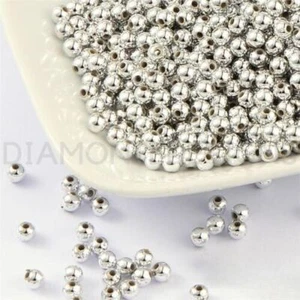 400 Pcs - Premium Quality 4mm Smooth Acrylic Round Spacer Beads Jewellery Craft - Picture 1 of 4