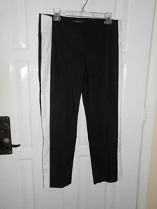 White House Black Market schwarze Hose mit Streifen an der Seite Knöchelhose Größe 10R neu mit Etikett - Bild 1 von 3