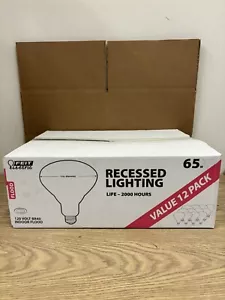 Value 12-Pack FEIT Electric 65W Recessed Lighting BR40 Indoor Flood Bulbs - Picture 1 of 3