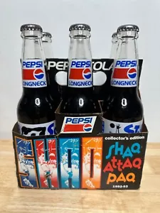 1992-93 Shaq Attaq Paq 6 Pack Pepsi Bottles w/ Carrier Extremely Rare See Detail - Picture 1 of 14