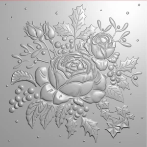 Crafter's Companion Sara Signature CHRISTMAS ROSE 3D Embossing Folder 5.5"X5.5" - Imagen 1 de 2
