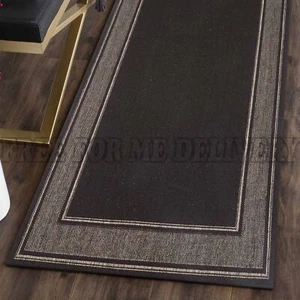 EVEREST INDOOR OUTDOOR BLACK BORDER FLOOR RUG (XS) 67x140cm *FREE DELIVERY** - Picture 1 of 5