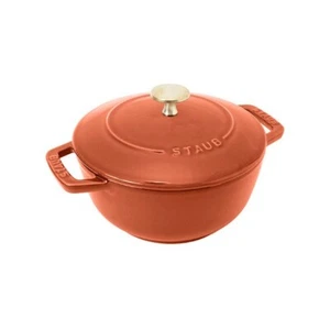 Staub Wanabe Wa-Nabe S 16cm 1.1L Zimt Gusseisen Messing Knopf Made IN Frankreich - Bild 1 von 4