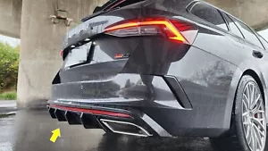 Fit For 2019-2024 Skoda Octavia Combi RS MK4 Rear Bumper Diffuser Spoiler Black - Picture 1 of 4