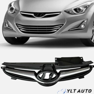 For 2014 2015 2016 Hyundai Elantra Sedan Front Upper Grille Assembly Chrome Trim - Image 1 of 4