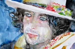 Retrato acuarela Bob Dylan - PÓSTER - ¡Varios tamaños! impresión pintura compositor - Imagen 1 de 8