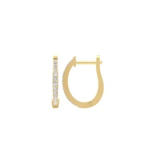 10K Yellow Gold Round Lab Grown Diamond Hoop Earrings for Women 1.15 gram - Picture 1 of 7