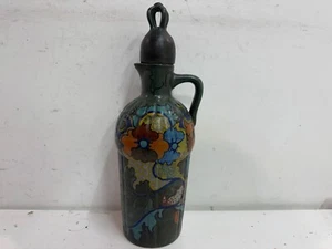 Antique Gouda Holland Pottery Pitcher with Floral Decorations - Picture 1 of 14