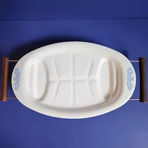 Vintage Corning Ware blaue Kornblumenplatte mit Servierständer/Tablett P-19 USA - Bild 1 von 5