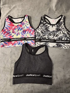 Lot of 3 Justice Girls' Seamless Longline Bra Size 28 - Picture 1 of 4