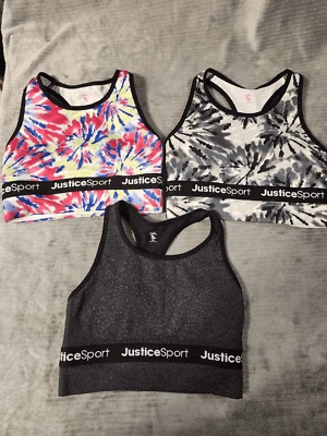 Lote de 3 sujetadores largos sin costuras Justice para niñas talla 28 Foto 1 de 4
