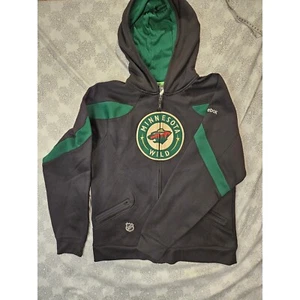 Reebok Minnesota Wild NHL Full Zip Hoodie Jacke Grün Schwarz Herren S - Bild 1 von 5