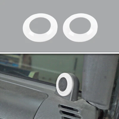 Anillos de ajuste de cubierta estéreo de altavoz pilar A para Jeep Wrangler JK 2007-2014 blanco Foto 1 de 4
