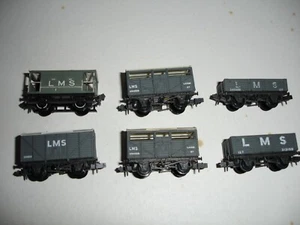N Gauge Peco LMS Wagon x 6: 5/7 Plank Open, Cattle Wagon, Box Van, Brakevan - Picture 1 of 5