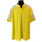 J Lindberg Polo Shirt 3XL Regular Fit Yellow White Logo Classic Short Sleeve