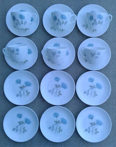 WEDGWOOD ICE ROSE - SELECTION OF TEA CUP, SAUCER & PLATE TRIOS. - Picture 1 of 20