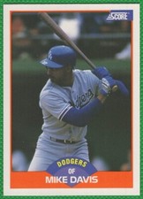 Mike Davis - 1989 Score #376 - Los Angeles Dodgers Baseball Card