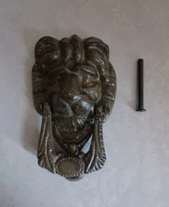 Vintage Large Cast Brass Lion Door Knocker - 5 1/2" Plus Heavy. - Picture 1 of 3