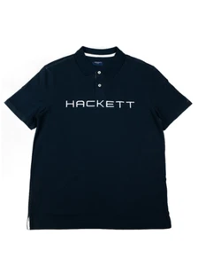Camisa polo Hackett para hombre azul marino con piqué - Imagen 1 de 3