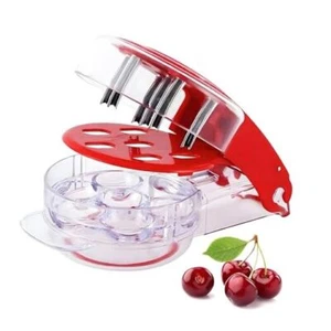 FONNYXK Cherry Pitter Tool - Push-Pull Cherry Seed Remover 6 at a Time - - Picture 1 of 7