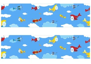 Decor Icing Sheet CUTE AEROPLANE Border Edible Cake Topper Decoration - Picture 1 of 1