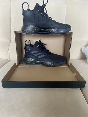 ZAPATOS DE BALONCESTO Adidas d rosa 773 negros y dorados talla 10 1/2 Foto 1 de 4