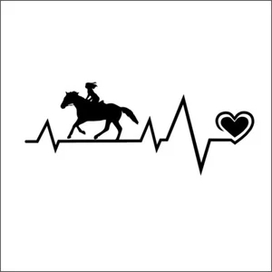 Reiten Pferd - Aufkleber Auto Tattoo KFZ Sinus v2a Herz Sinus Reitsport 18cm - Bild 1 von 2