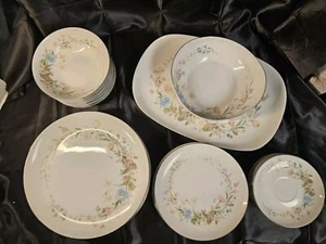 Premiere Fine China MD104 Berkshire Service For 8 32pc W/platter And Salad Bowl - Picture 1 of 9