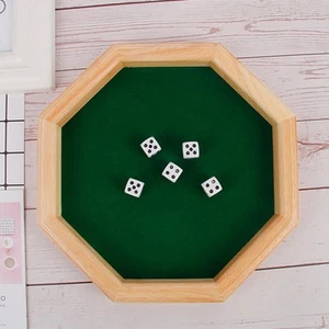 Deluxe Wooden Dice Tray Gaming 12" For Board Games Green - Picture 1 of 7