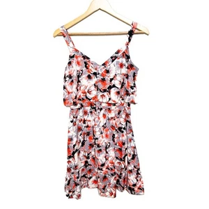 Parker gray floral silk ruffle flutter mini dress size xs - Bild 1 von 6