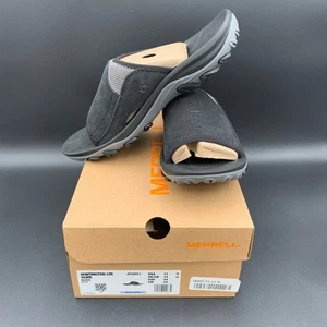 Merrell Pantoletten Sandalen Herren Huntington Leder Größe 11 M Schwarz Wildleder J036851 - Bild 1 von 7