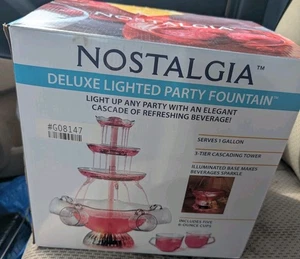 Fuente para beber fiesta nostalgia 1,5 gal. Torre de 3 niveles transparente de lujo con iluminación LED - Imagen 1 de 2