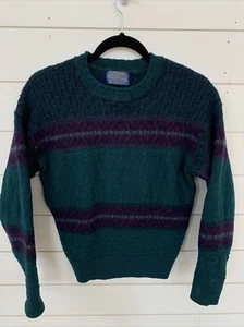 Vintage 1980er Pendleton handgestrickter Wollpullover Damen Medium HERGESTELLT IN DEN USA - Bild 1 von 5