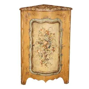 Angoliera Antica Stile Barocchetto Veneziano in Legno Dipinto '900 - Foto 1 di 9
