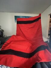 VTG 40s Trapper Point 100% Wool Camp Blanket Red Black Stripe England 91” X 74”