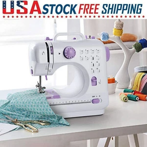 Mini Electric Sewing Machine Portable Overlock 2 Speeds Foot Pedal 12 Stitches - Picture 1 of 5