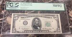 1950 $5 Federal Reserve Note ~ FR1962-H ~ PCGS 58 PPQ ~ St. Louis - Picture 1 of 6