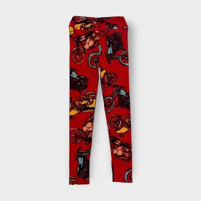 LuLaRoe Niños Leggings L/XL 8-14 Rojo Motocicletas Mantecoso Suave NUEVO Foto 1 de 4