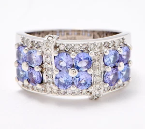 Affinity Gems Tanzanite & Diamond Band Ring, 14K White Gold, Size 6 - Picture 1 of 1