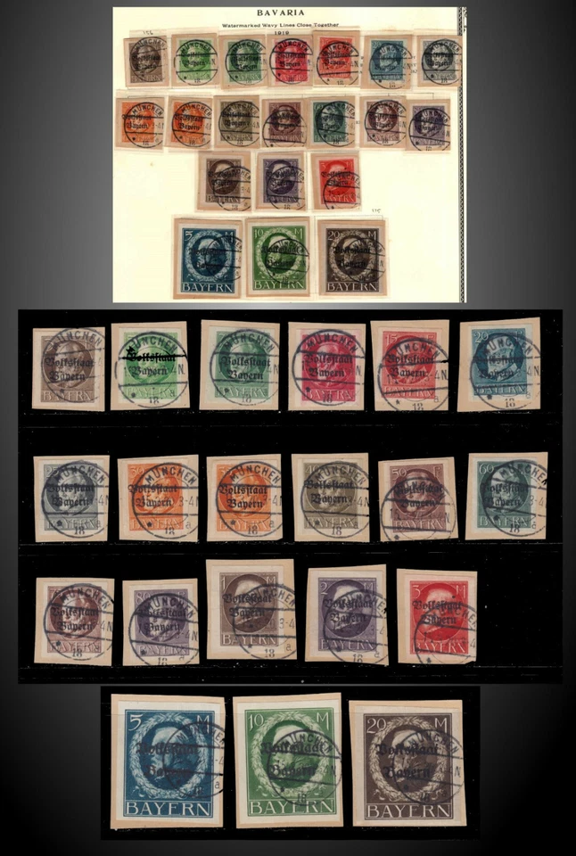 1919 BAVARIA KING LUDWIG III USED OVP. ON FRAGMENTS SCT.156-175 MI.116IIB-135IIA - Image 1 of 1