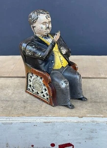 ORIGINAL Antique 1870s J&E STEVENS Cast Iron TAMMANY Mechanical Bank NICE! - Picture 1 of 11