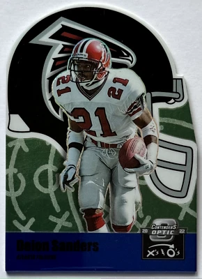 DEION SANDERS 2022 Contenders Optic BLUE X's & O's #XO-59 serial #99/99 FALCONS - Image 1 of 3