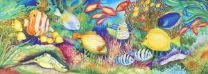 Ceramic Backsplash Tile Mural Fishing Kitchen/Bathroom/Shower - Reef Life - Picture 1 of 7