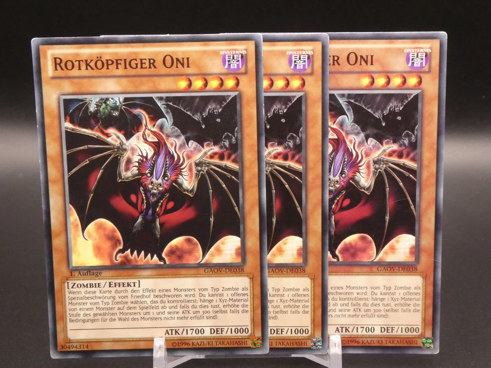 Yugioh Playset 3x Rotköpfiger Oni GAOV DE038/ Common/ Near Mint/ Deutsch - Bild 1 von 1