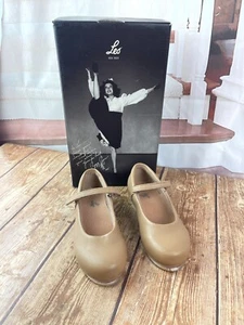 Leo Kids youth Rhythm Tap Dance Shoes Tan Size 9 - Picture 1 of 11