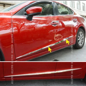 For Mazda 3 Axela Sedan 2014-2018 Chrome Body Side Door Trim Molding Cover Steel - Picture 1 of 4