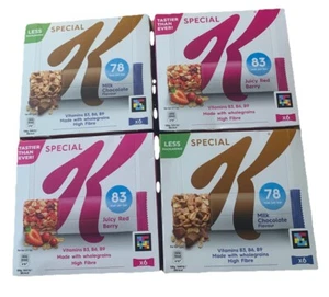 Kellogg's Special K Cereal Bars 4 Boxes Chocolate Juicy Red Berry 24 Low Cal Bar - Picture 1 of 7