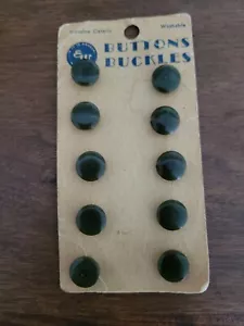Original Vintage Carded Green Catalin Buttons (10) ON EW Card - Picture 1 of 5
