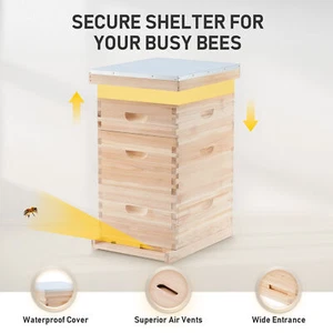 30 Frames Beehive Box Flat Pack With Mesh Wooden Beekeeping Honey Bee hive House - Picture 1 of 7